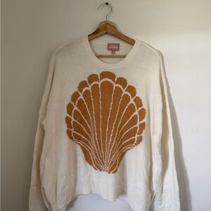 Show Me Your MuMu Cream and Brown Shell Sweater